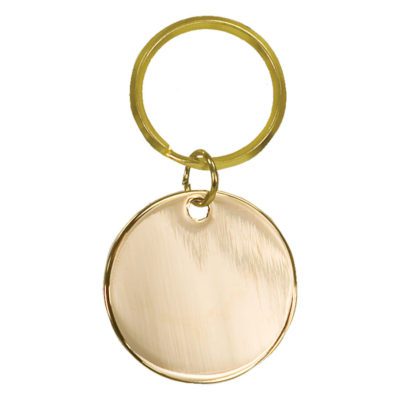 1 1/2" Gold Blank Circle Brass Keychain