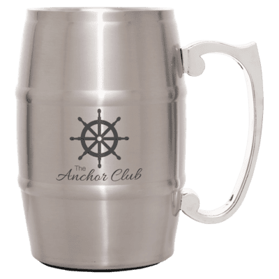 17 oz. Silver Stainless Steel Barrel Mug with Handle