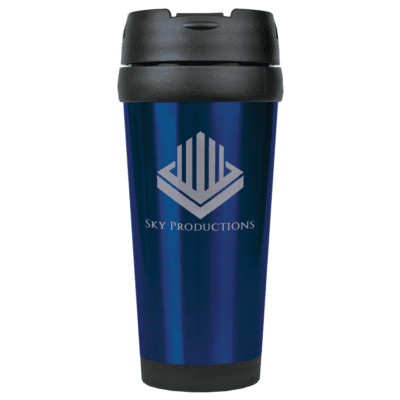 16 oz. Blue Laserable Stainless Steel Travel Mug without Handle