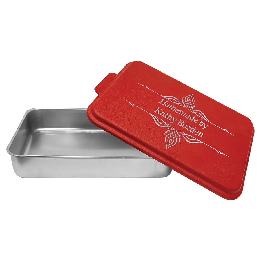 9" x 13" Aluminum Cake Pan with Red Lid