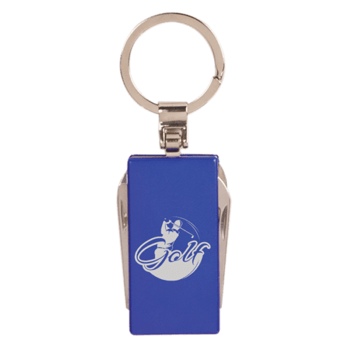 2 1/8" Blue Rectangular 6-Function Keychain