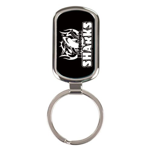 1 1/8" x 1 7/8" Black Laserable Rectangle Keychain
