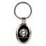 1 1/8" x 1 5/8" Black Laserable Oval Keychain