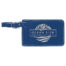 4 1/4" x 2 3/4" Blue/Silver Laserable Leatherette Luggage Tag