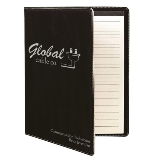 Laserable Leatherette Portfolio with Notepad