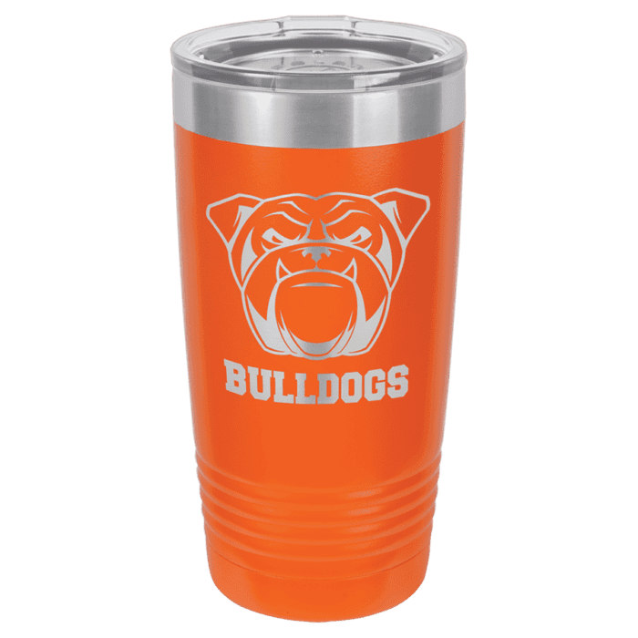 Polar Camel 20 oz. Orange Ringneck Vacuum Insulated Tumbler w/Clear Lid