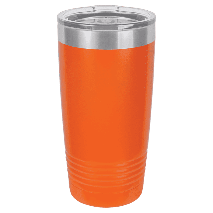 Polar Camel 20 oz. Orange Ringneck Vacuum Insulated Tumbler w/Clear Lid